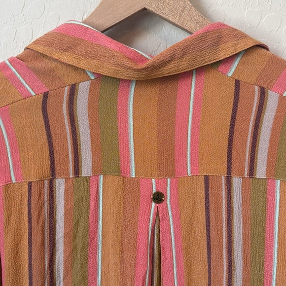 Prana Long Sleeve Tencel Scheena Tunic Shirt WR4 Cacti Soleil Stripe Small - Picture 9 of 10